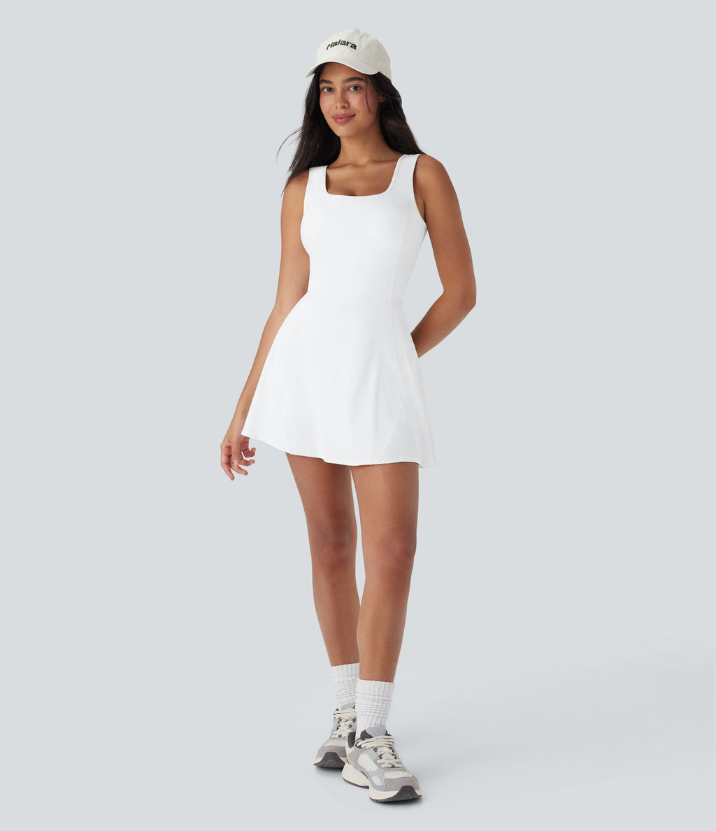Robe SoftlyZero™ Airy de danse mini 2-en-1 dos nu, col U, bretelles croisées, poches latérales et effet frais InstantCool, accès facile Easy Peasy