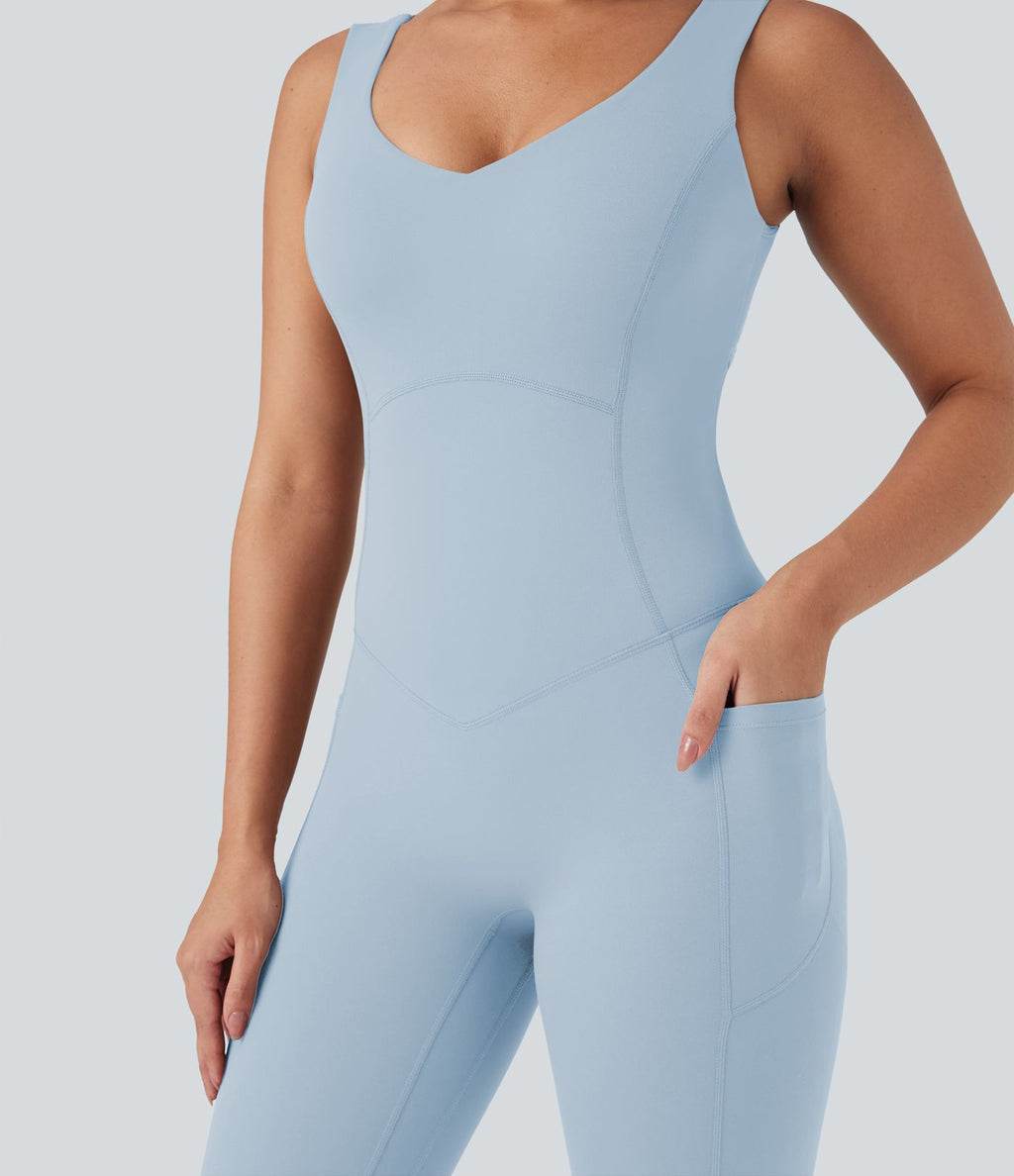 Combinaison de sport Halara UltraSculpt™ col V gainante push-up à poches