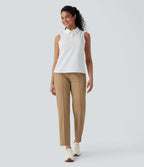 Pantalon de golf séchage rapide, taille mi-haute, avec poches et poche tee, UPF40+