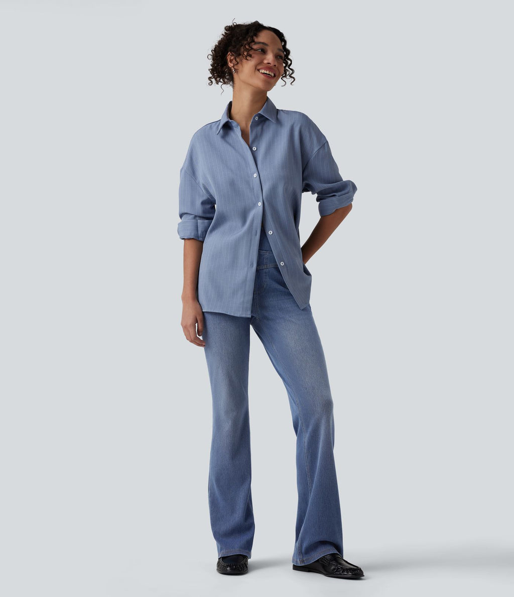Jean Halara Flex™ taille haute évasé slim décontracté avec poches