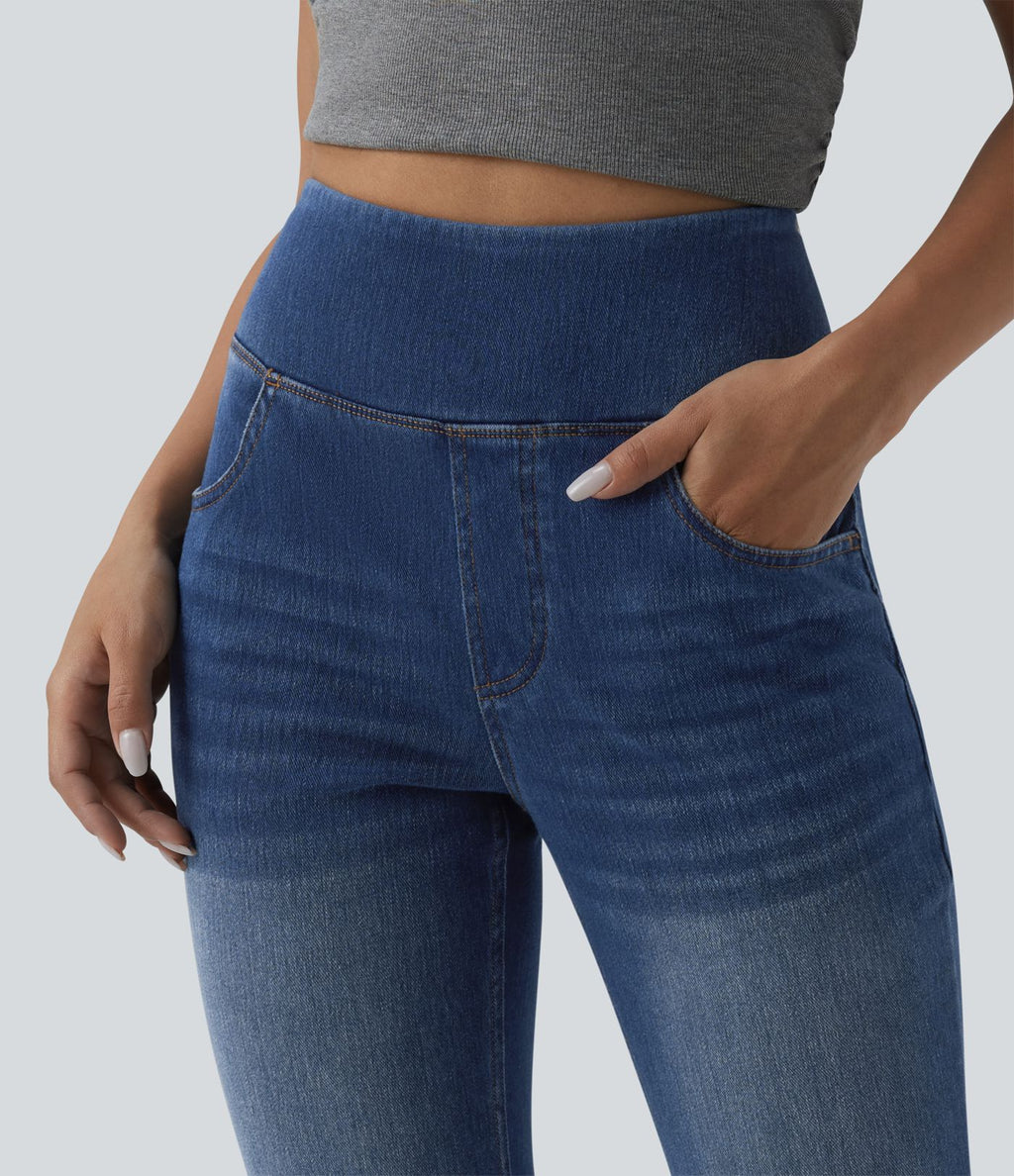 Jean évasé Halara Flex™ gainant casual taille haute avec poches