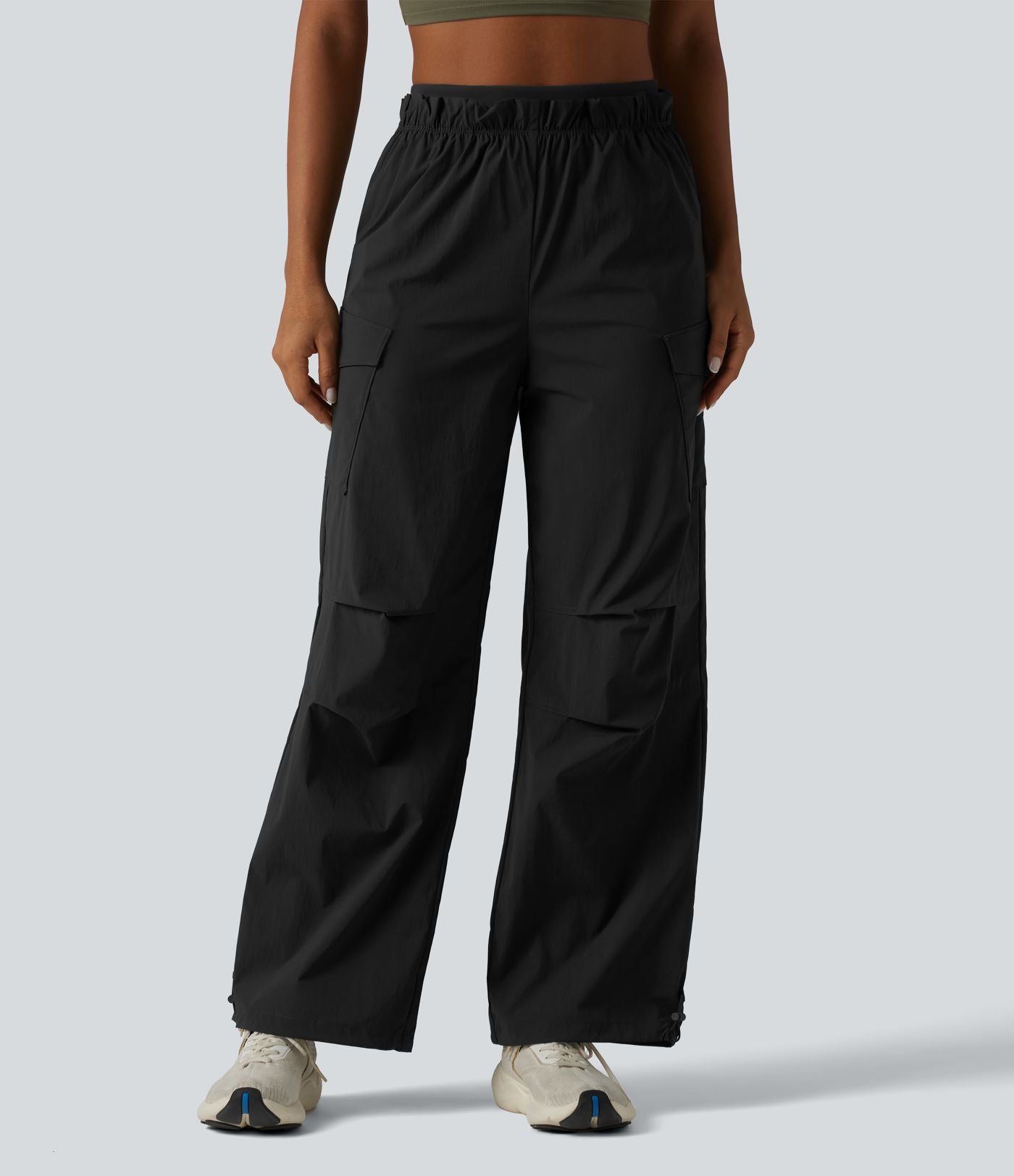 Jogging cargo ample de randonnée taille haute avec poches