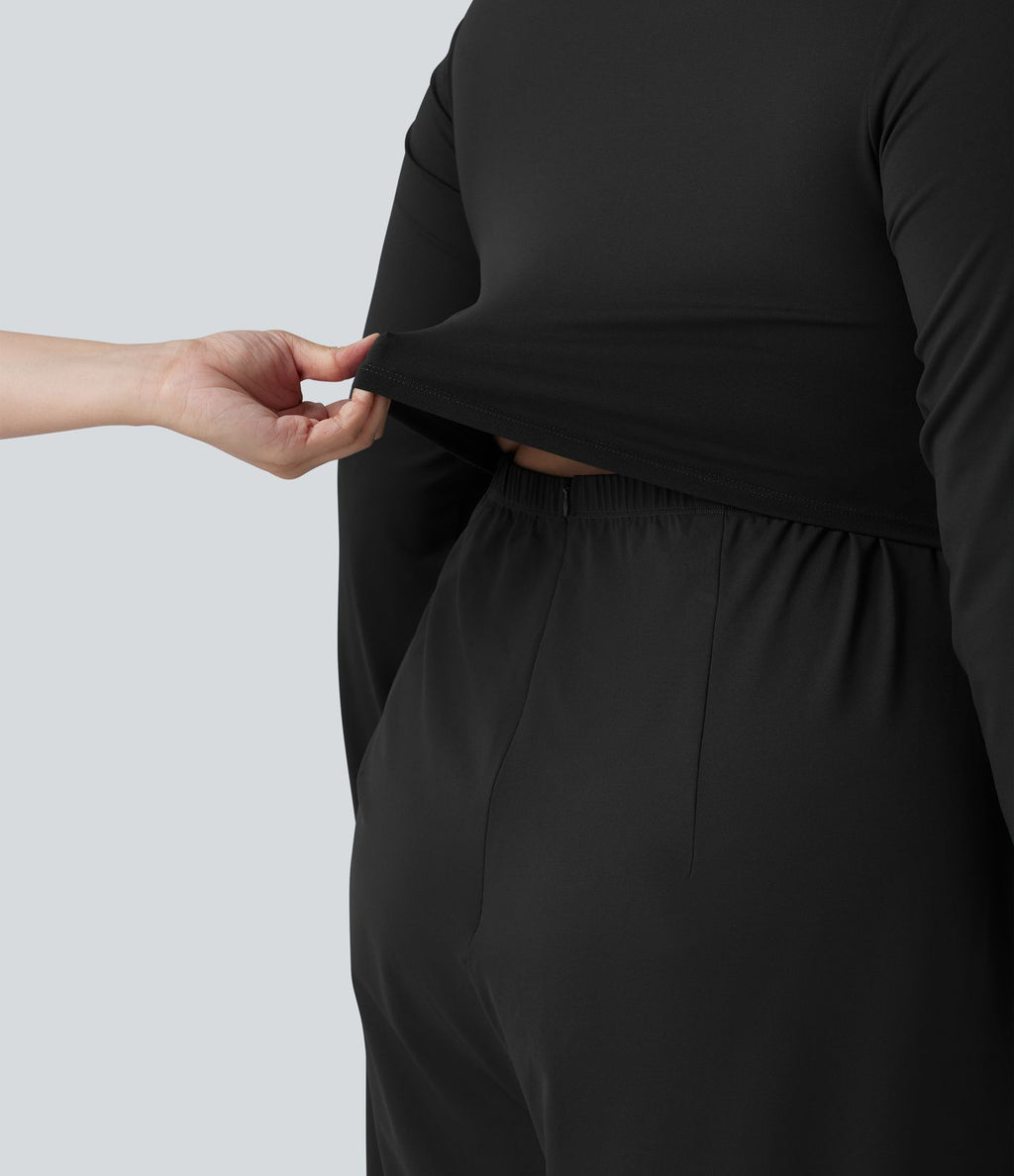 Combinaison grande taille jambe large à manches longues avec poches - Édition Easy Peasy