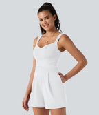 Combinaison décontractée à col en V avec soutien-gorge intégré et poches - Édition Easy Peasy