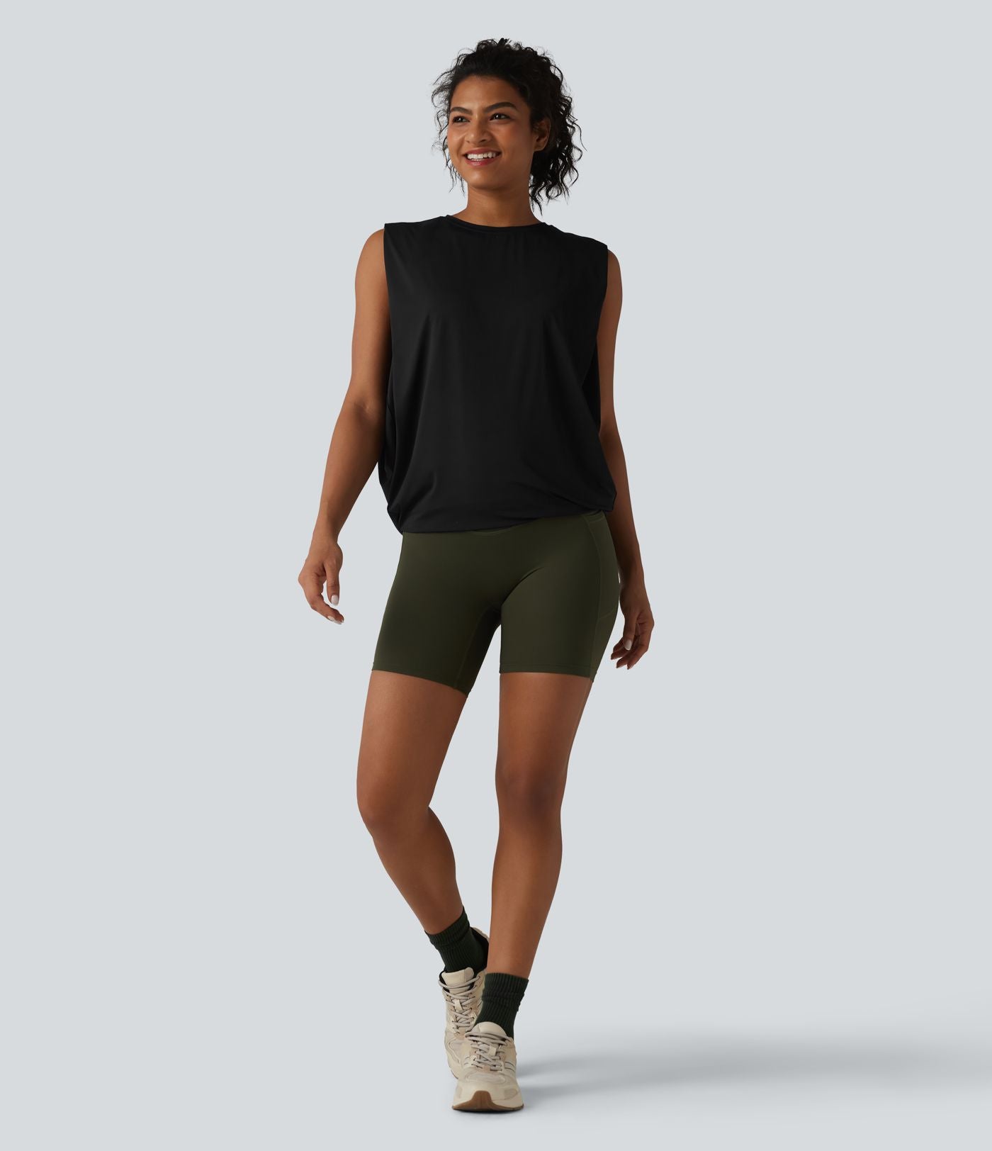 Débardeur de yoga col rond croisé effet frais InstantCool, protection solaire UPF50+