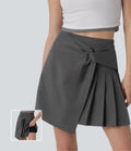Jupe courte casual 2-en-1 à plis taille haute