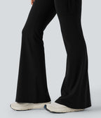 Pantalon évasé d'entraînement gainant froncé taille haute DayStretch avec poches