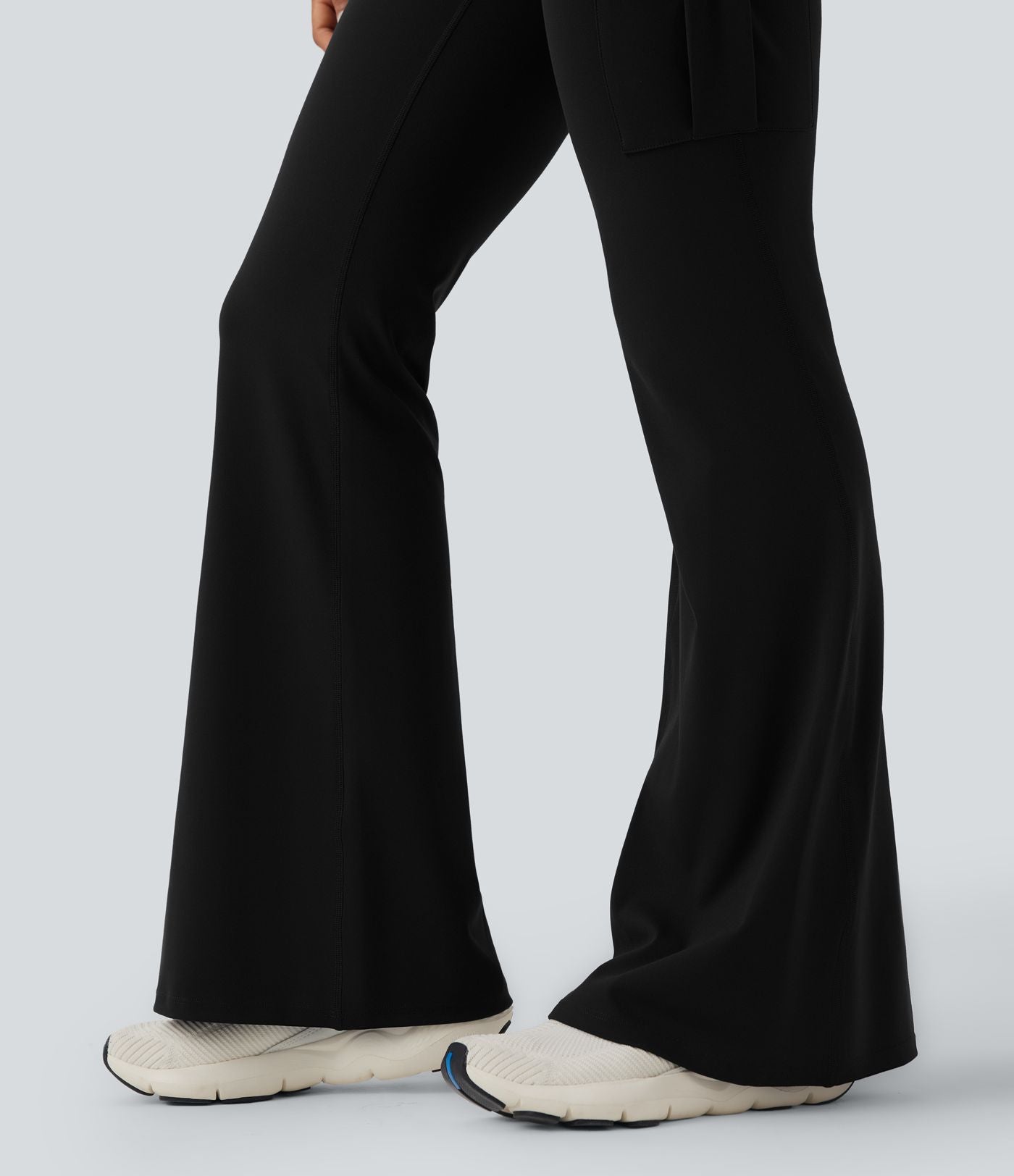 Pantalon évasé d'entraînement gainant froncé taille haute DayStretch avec poches