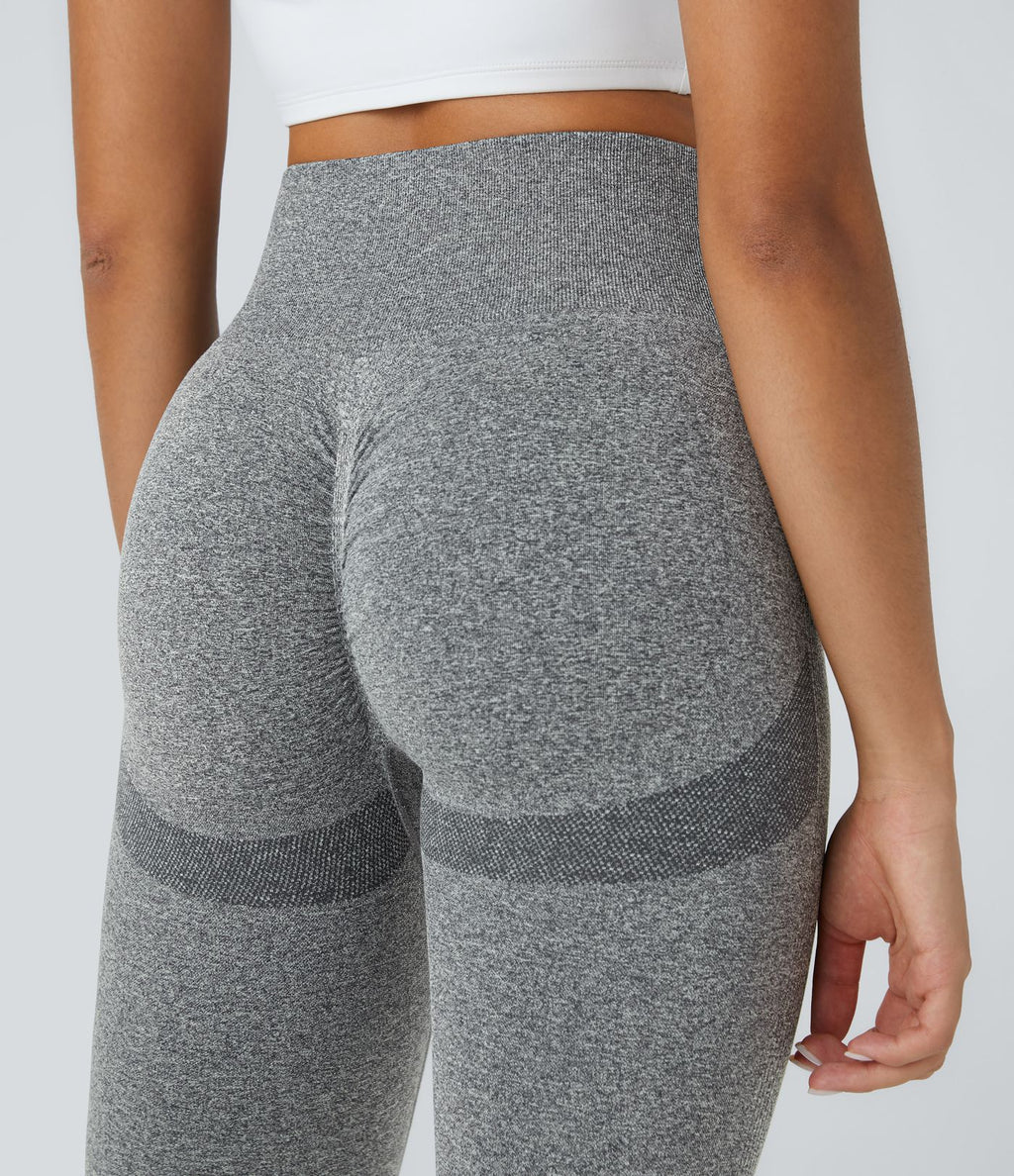 Legging capri yoga taille haute froncé effet push-up sans couture OneForm Seamless Flow