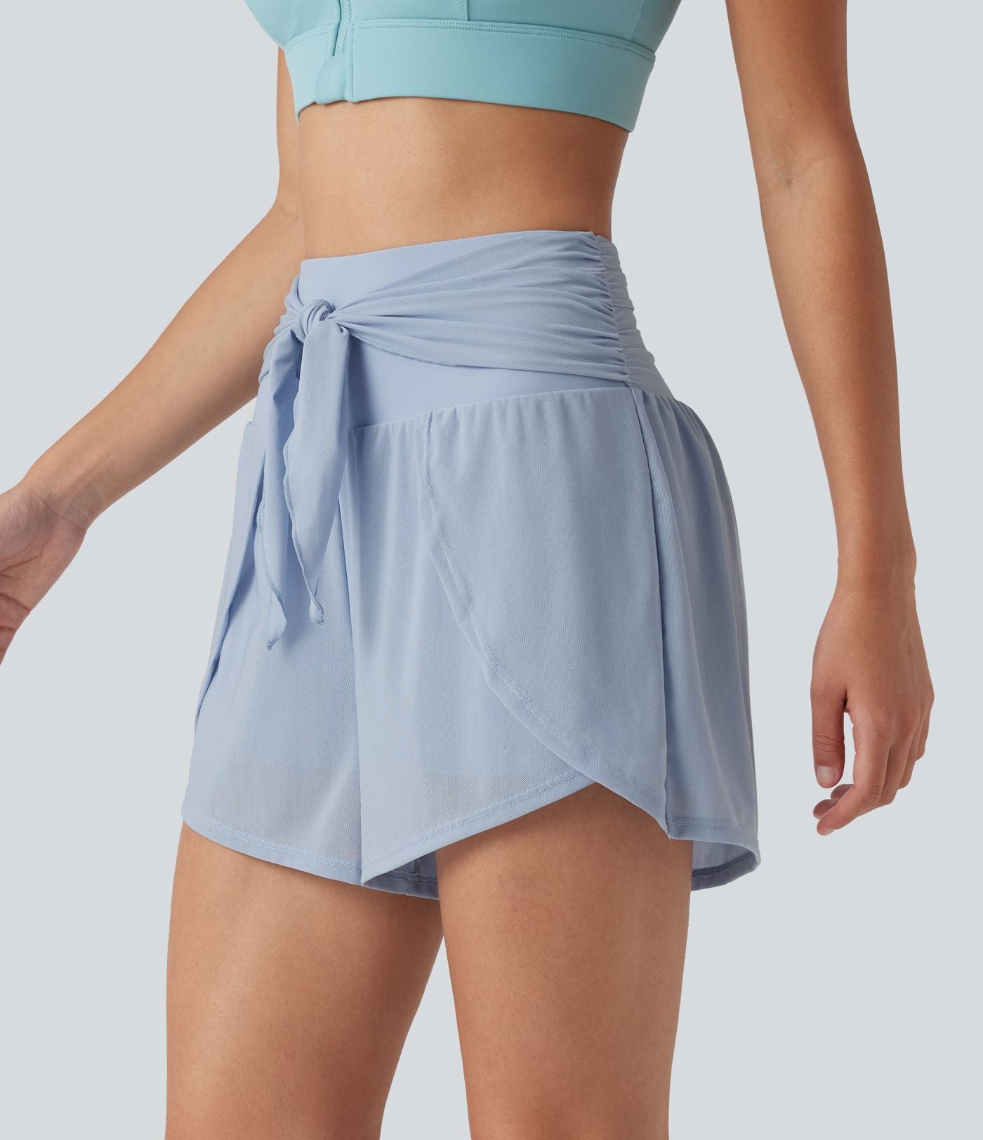 Short de running 2-en-1 SoftlyZero™ Airy 8cm effet frais InstantCool taille haute avec lien devant, mesh contrasté, poches et protection solaire UPF50+