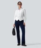 Chemise tailleur col manches longues taille cintrée ajustable