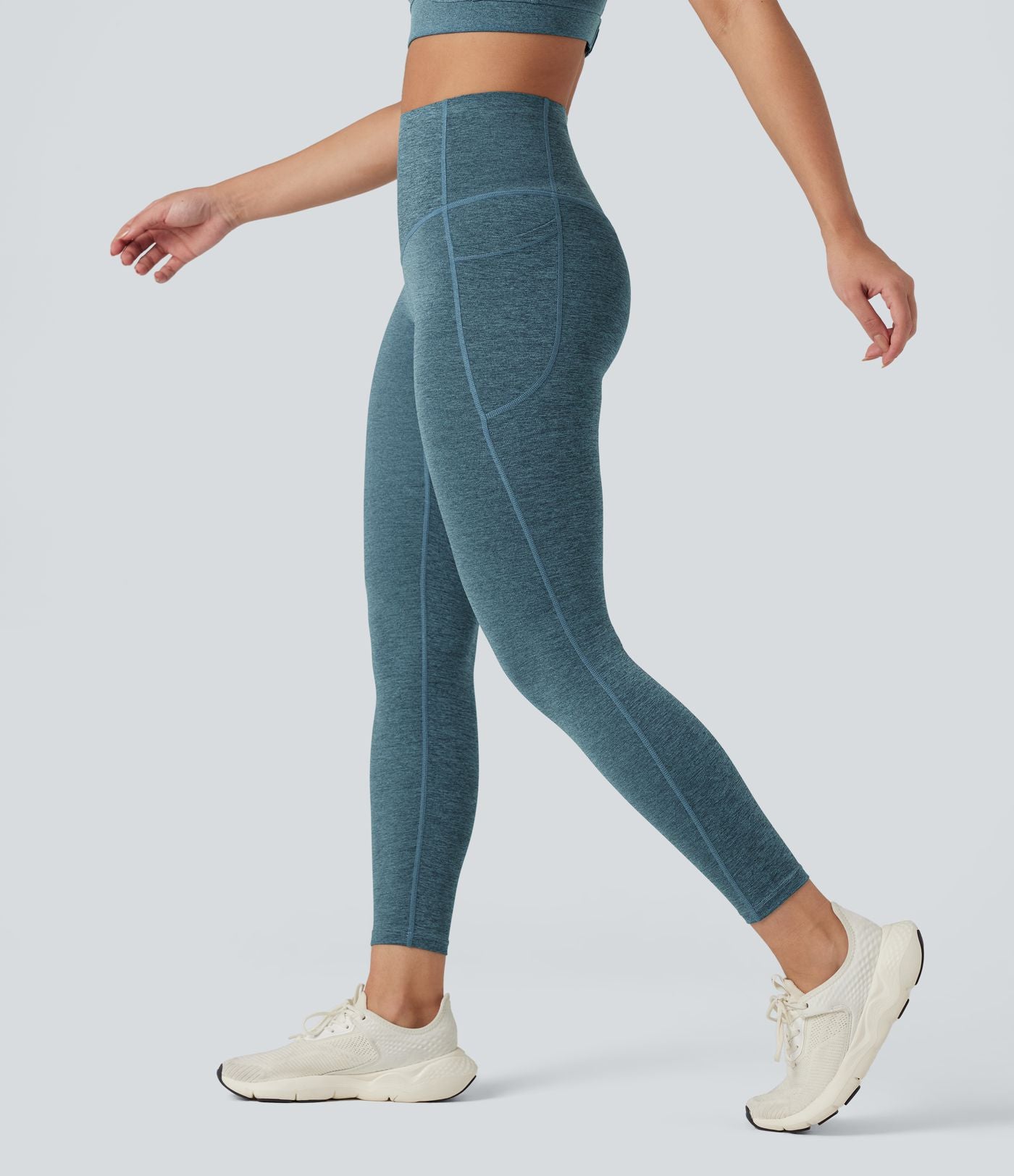 Legging de yoga gainant taille haute chiné à séchage rapide avec poches Halara UltraSculpt™