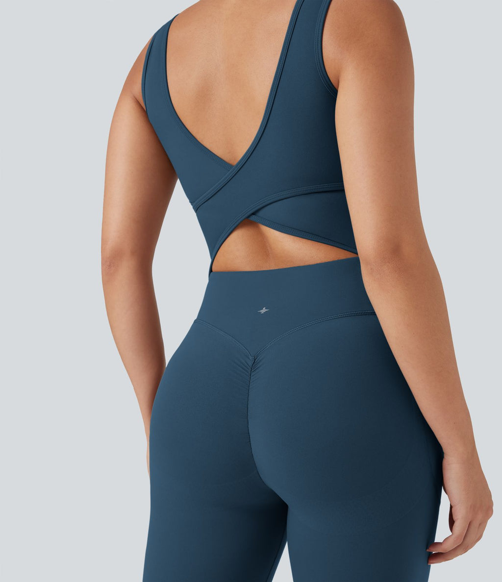 Combinaison de sport Halara UltraSculpt™ col V gainante push-up à poches