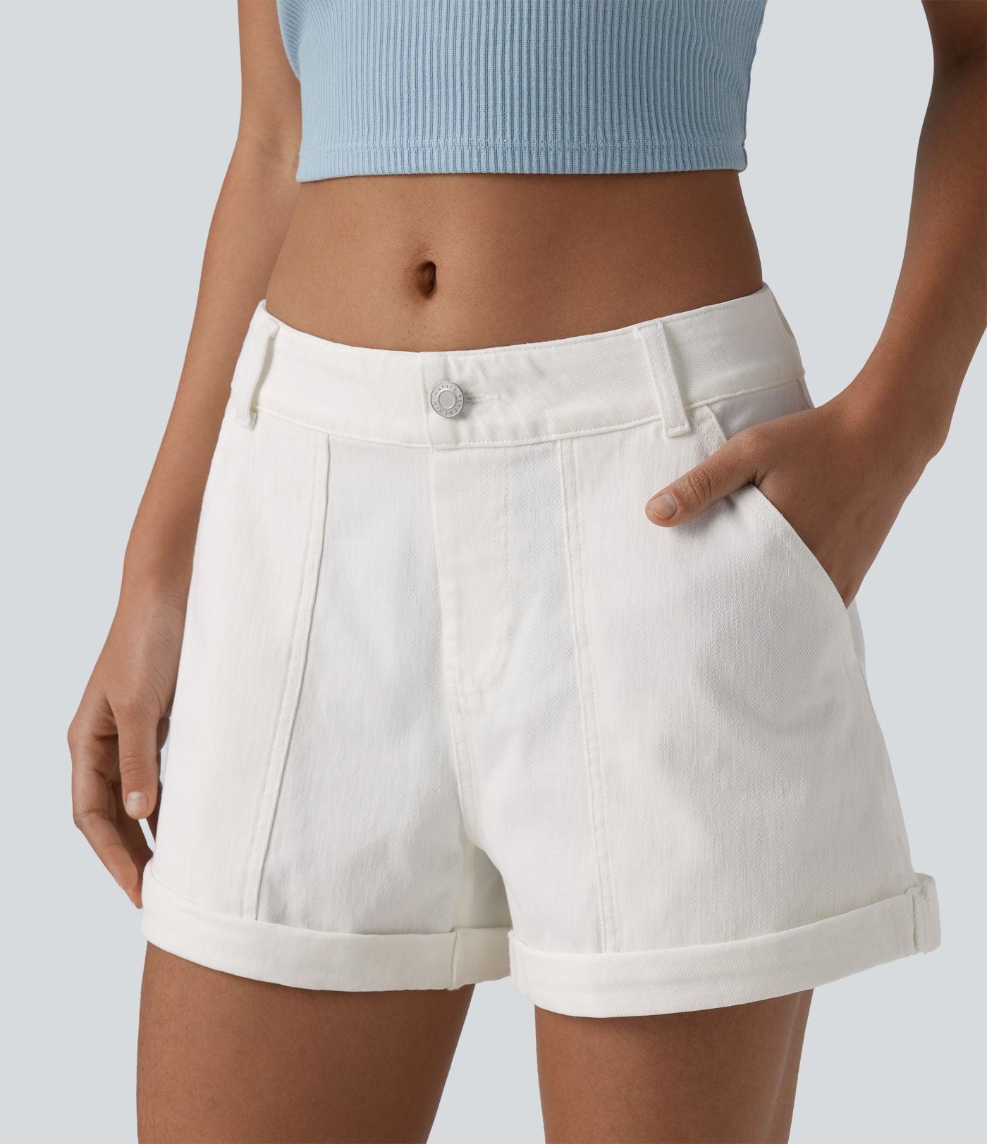 Short en jean Halara Flex™ taille basse décontracté 7,5 cm avec poches