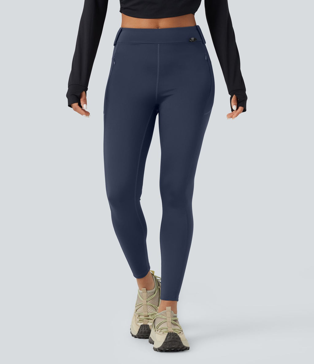 Legging cargo de randonnée résistant à l'usure taille mi-haute avec poches