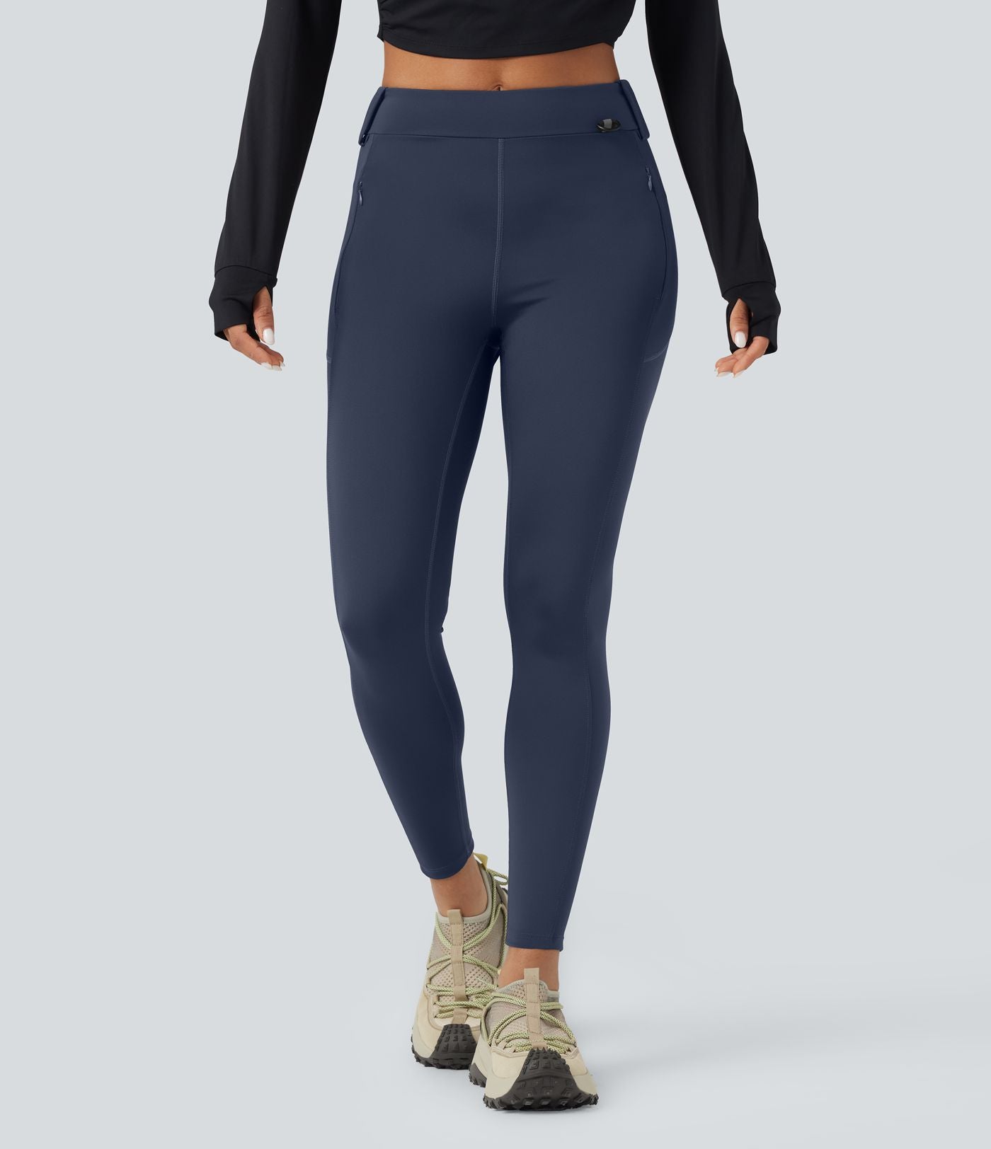 Legging cargo de randonnée résistant à l'usure taille mi-haute avec poches