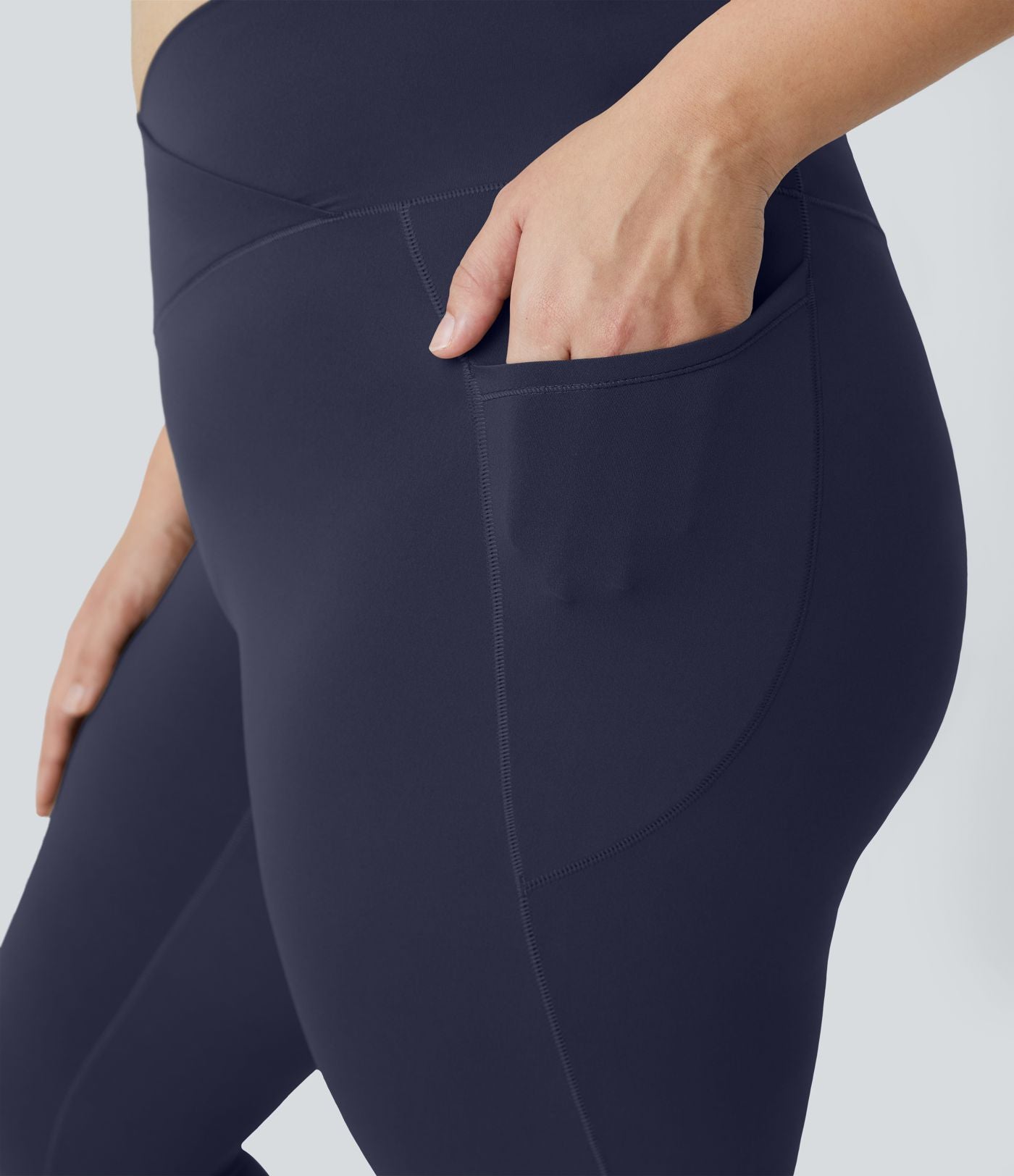 Softlyzero™ Legging Grande Taille Pleine Longueur Taille Haute Poches Latérales Croisée - UPF50+