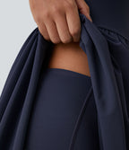 Breezeful™ Robe Casual 2 Pièces Dos Nu Haut Bas Poche Latérale Fluide Séchage Rapide