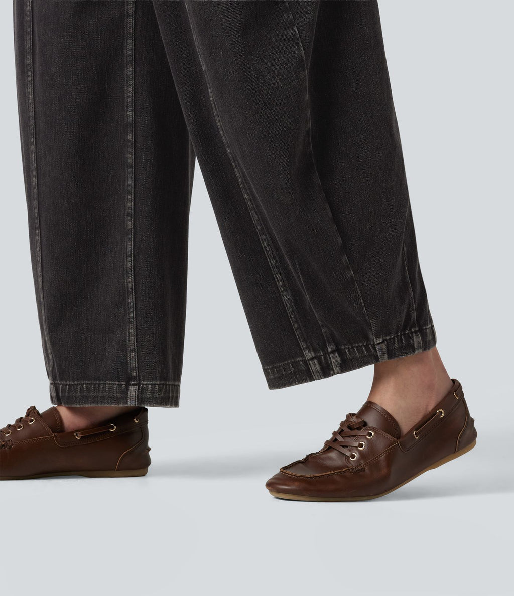 Jean barrel casual taille haute Halara Flex™ à poches