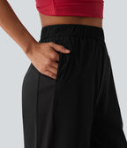 Pantalon sport coupe droite taille mi-haute mesh contrasté effet frais InstantCool séchage rapide avec poches, protection solaire UPF40+