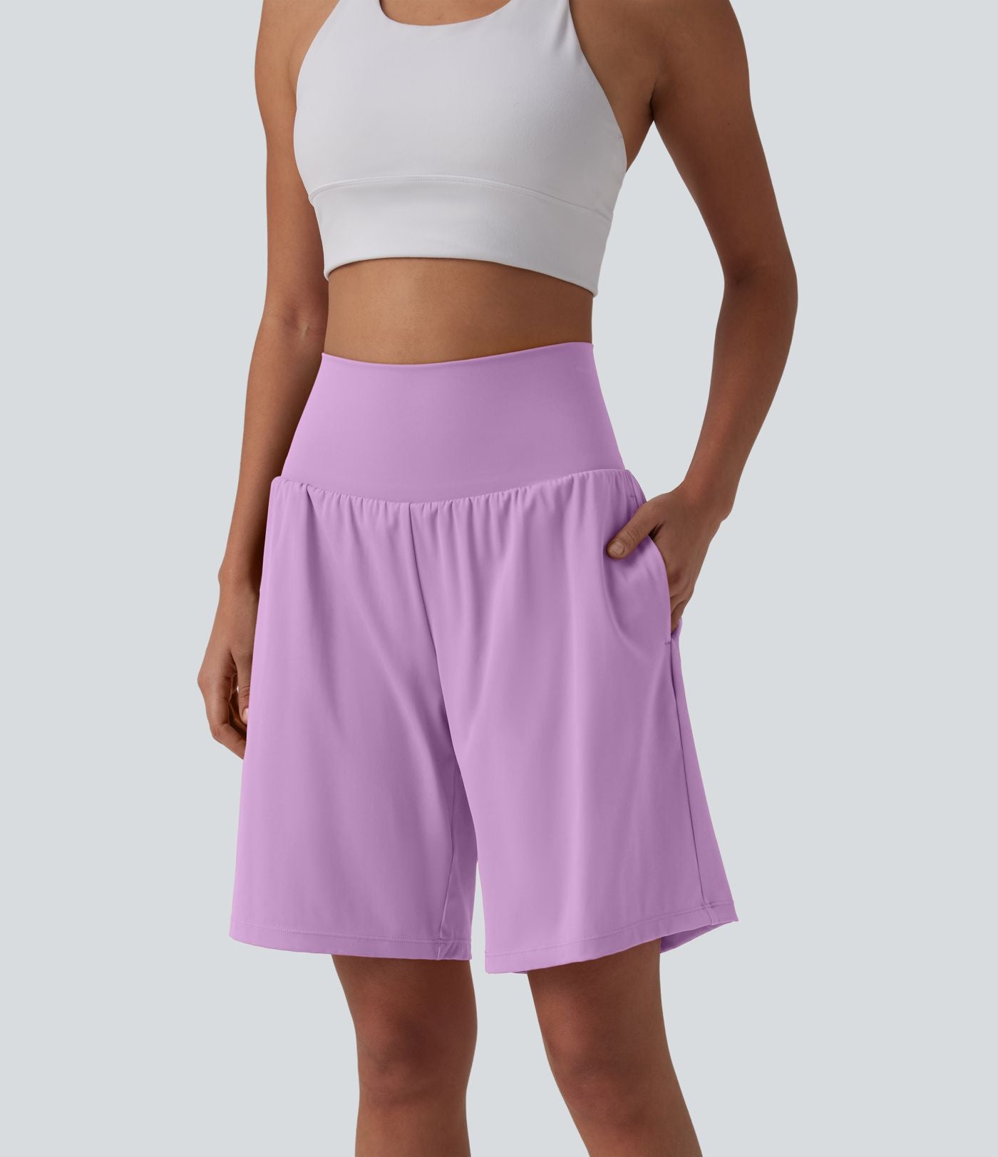 Short de yoga 2-en-1 SoftlyZero™ Airy taille très haute effet frais InstantCool 22,8 cm avec poches