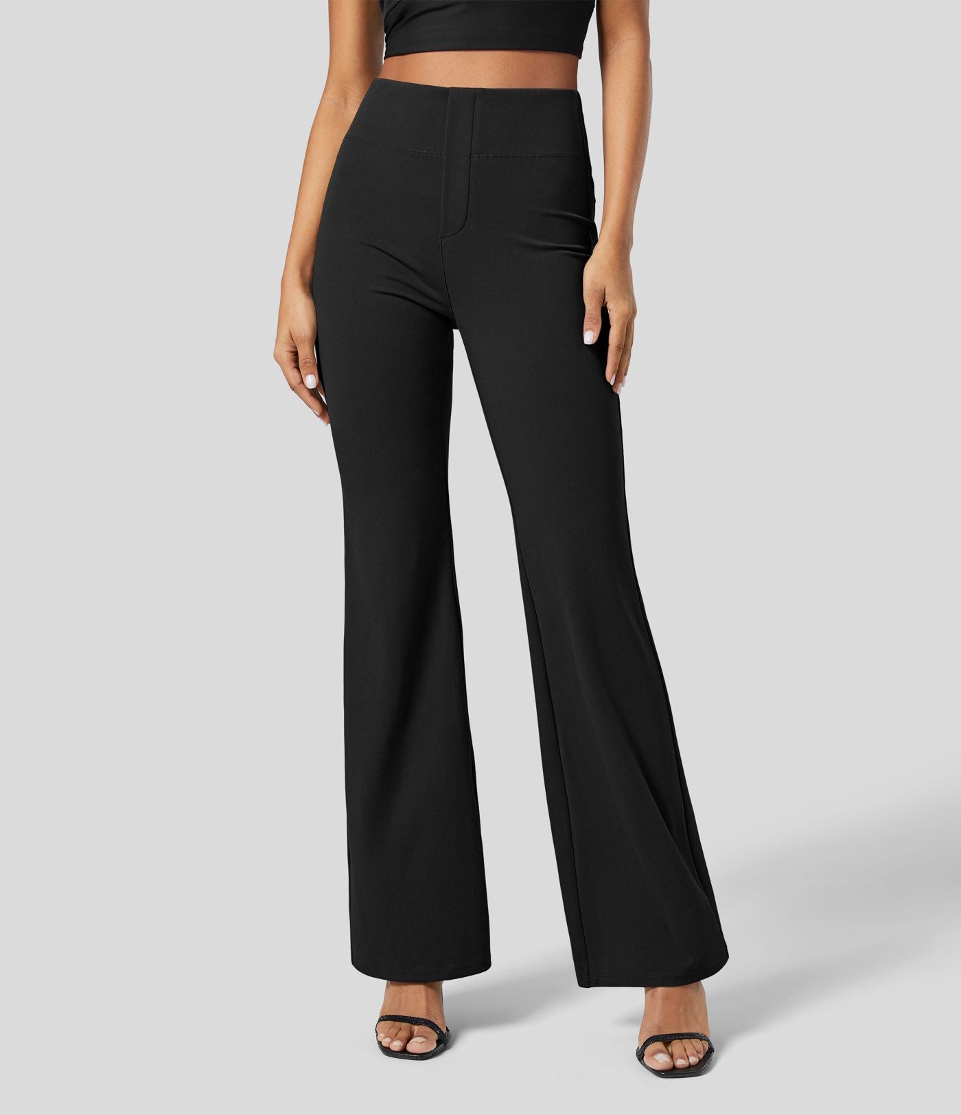 Pantalon tailleur légèrement évasé taille haute avec poches arrière Halara Flex™