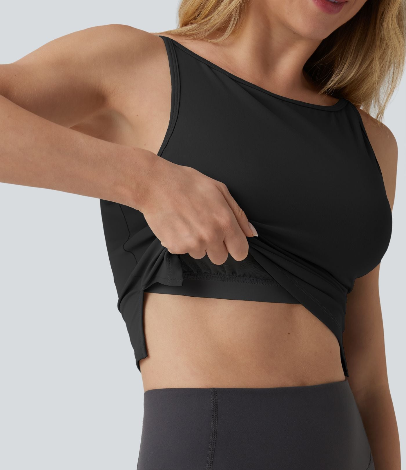 Débardeur de yoga dos ouvert avec fentes et bretelles ajustables SoftlyZero™ Plush