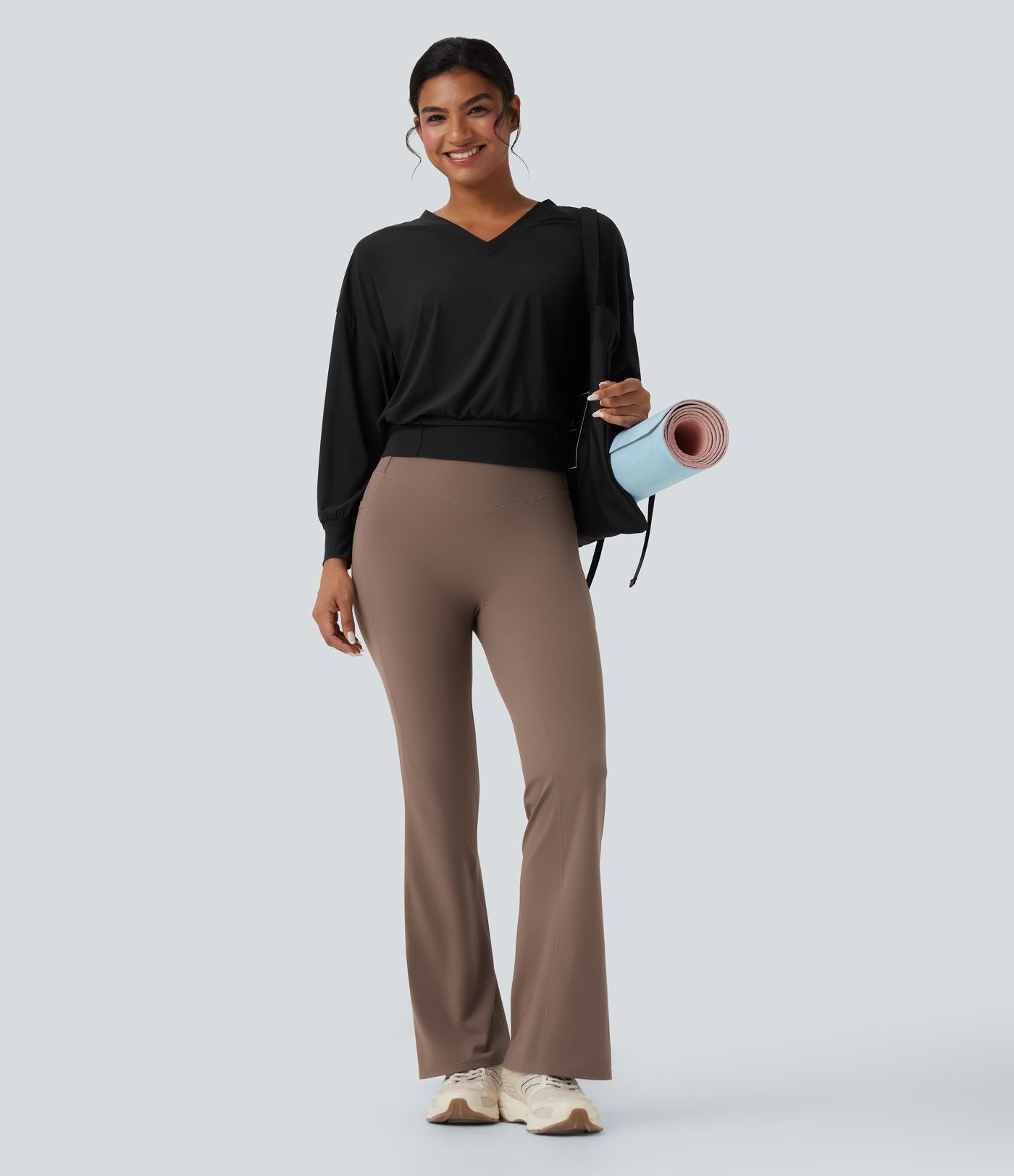 Top yoga sport oversize col V Cool Touch séchage rapide