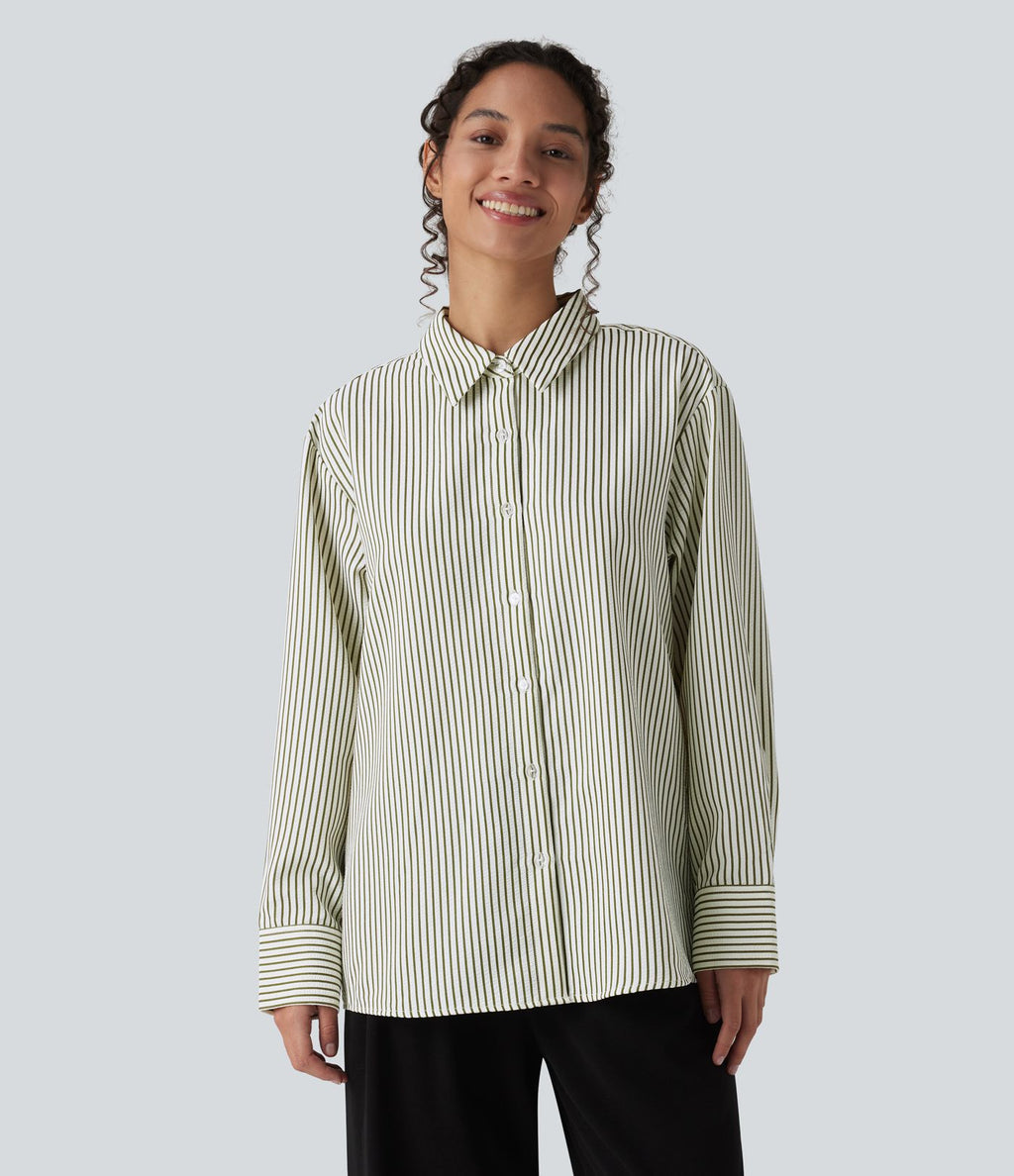 Chemise tailleur oversize manches longues à rayures