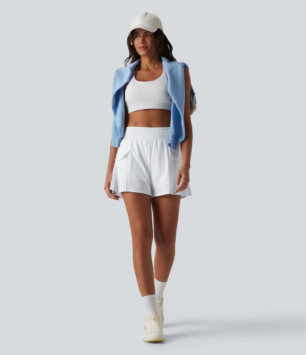 Breezeful™ Short randonnée ample 2-en-1 plissé séchage rapide taille haute avec poches
