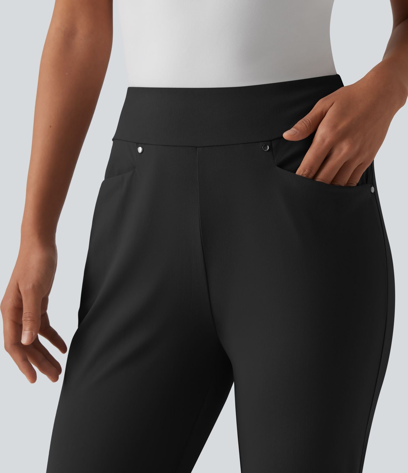 Pantalon de golf fuselé taille haute avec poches