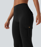 Pantalon évasé d'entraînement gainant froncé taille haute DayStretch avec poches
