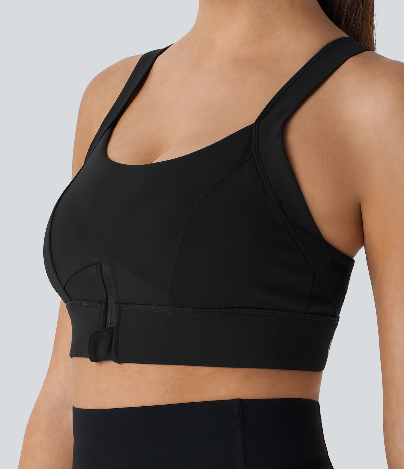 SpeedWave™ Brassière de Sport à Soutien Moyen avec Dos Croisé Nu Zip et Séchage Rapide
