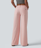 Halara Flex™ Jean large casual asymétrique coloré taille basse avec poches