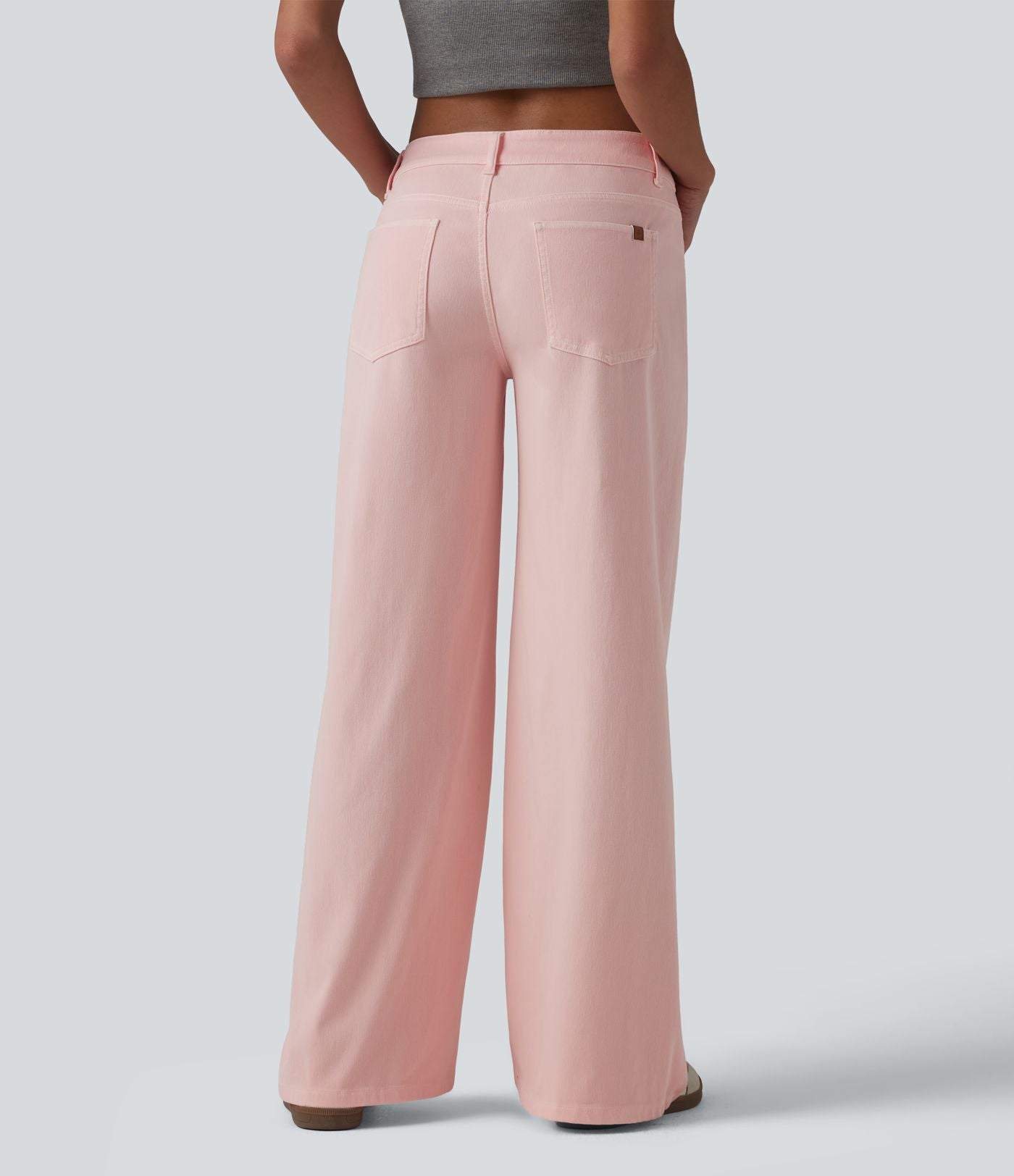 Halara Flex™ Jean large casual asymétrique coloré taille basse avec poches