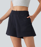 Short de danse taille mi-haute coupe évasée avec poches
