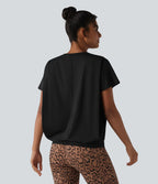 Haut de sport col rond manches courtes effet frais InstantCool avec fronces, protection solaire UPF50+