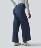 Jean large décontracté Halara Flex™ Curvy taille haute gainant avec poches