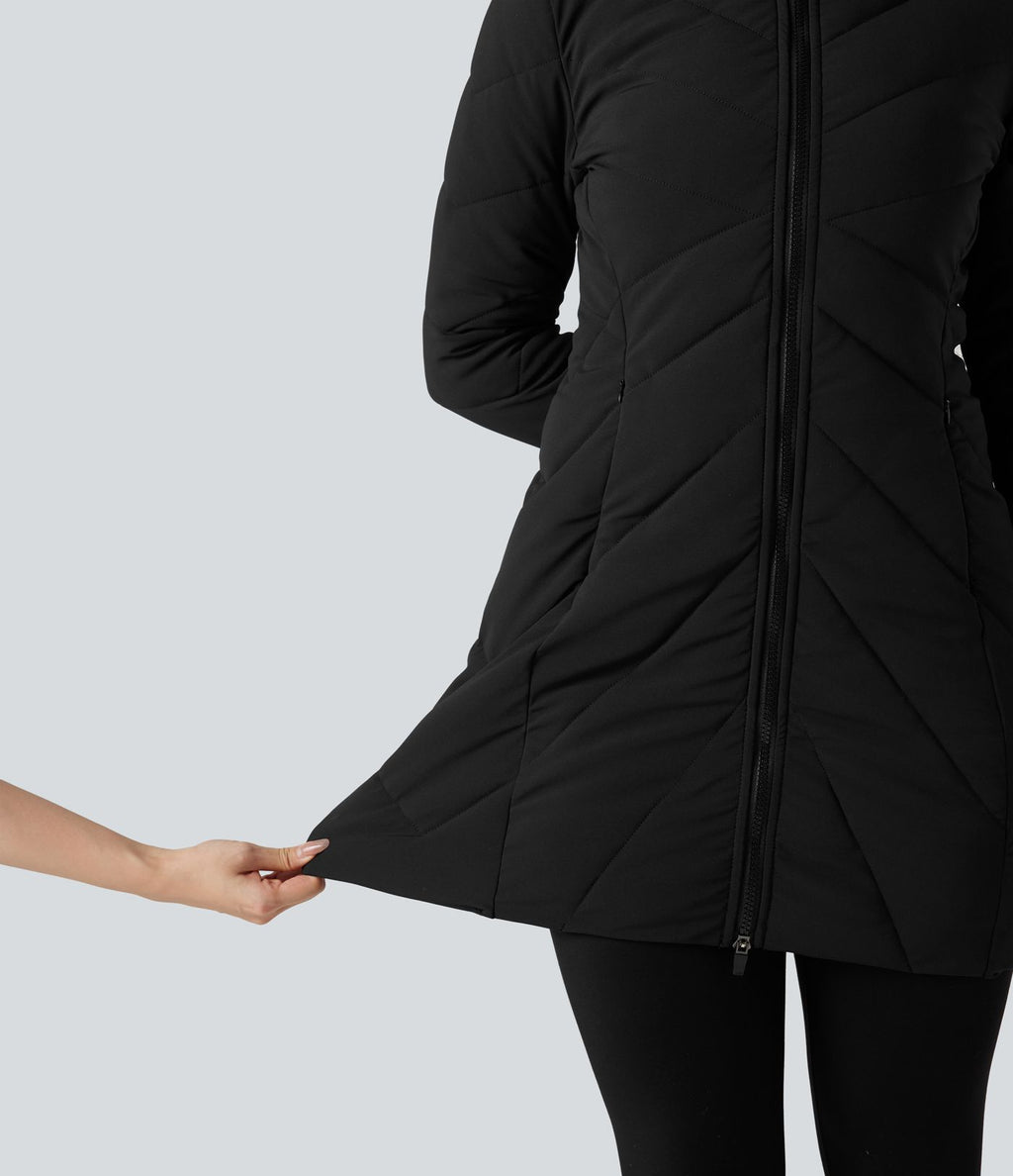 Doudoune PuffFlex col montant double zip avec passants pouces avec poches
