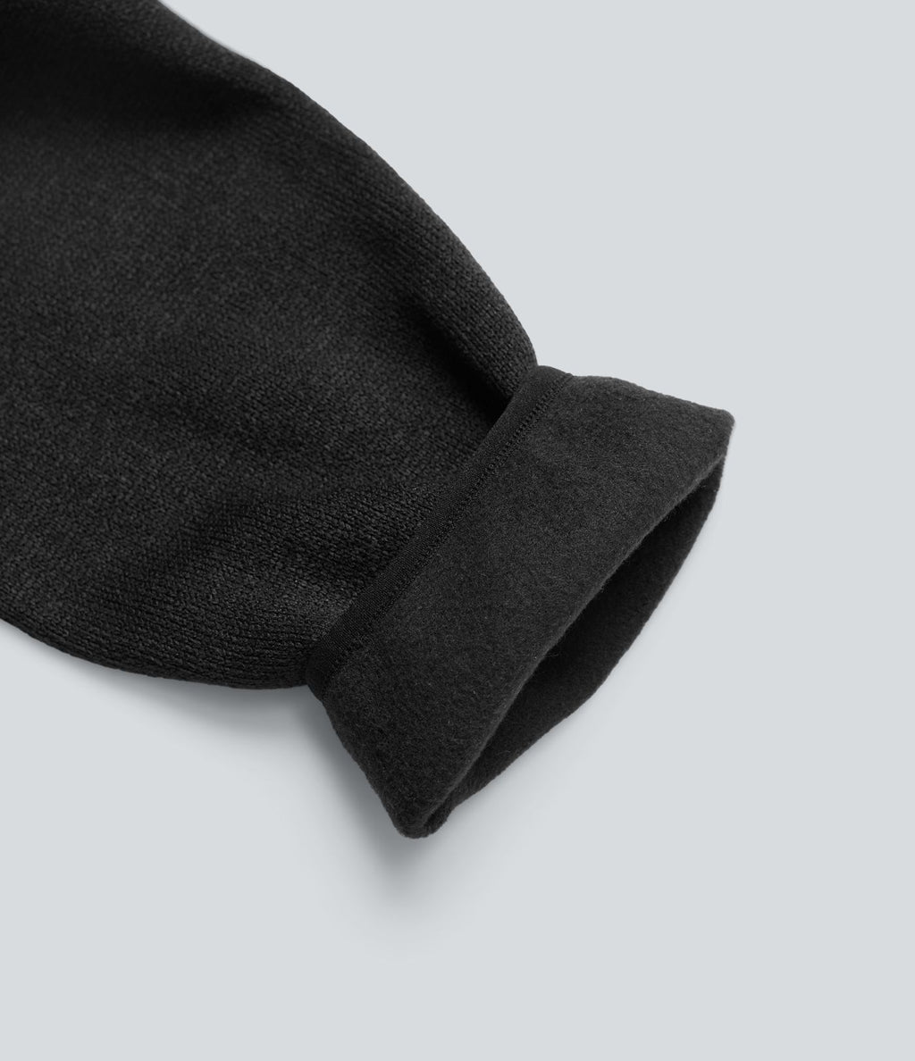 Sweat-shirt polaire de randonnée chiné col montant demi-zip