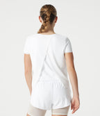 Haut sport SoftlyZero™ Airy effet frais InstantCool à col rond avec superposition en mesh, protection solaire UPF50+