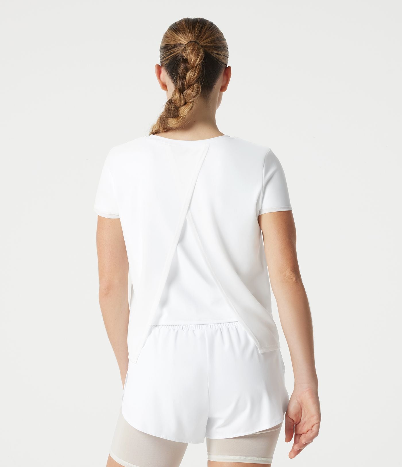 Haut sport SoftlyZero™ Airy effet frais InstantCool à col rond avec superposition en mesh, protection solaire UPF50+