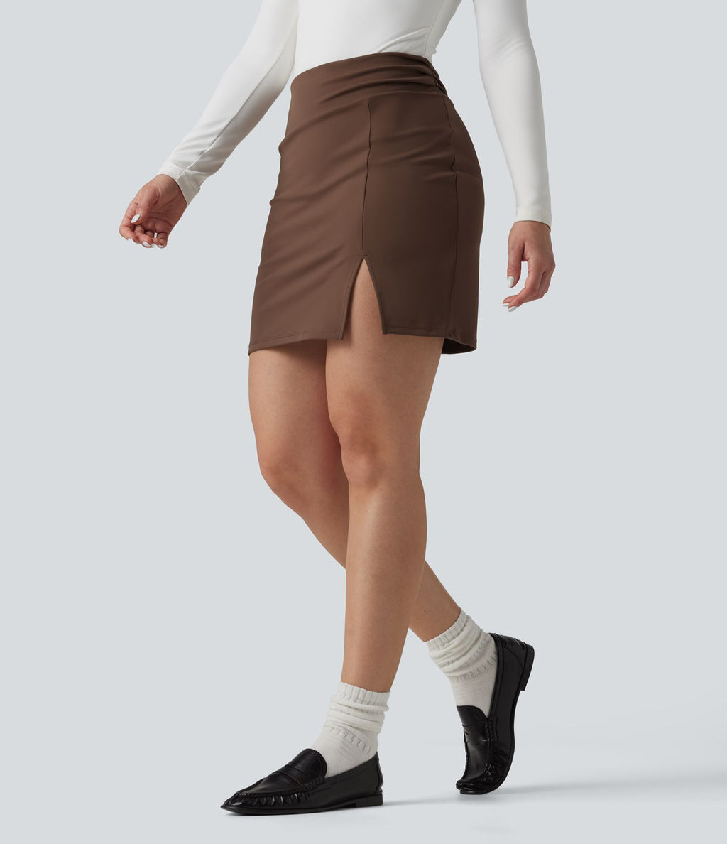 Jupe mini moulante 2-en-1 de travail DayStretch taille haute