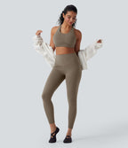Legging de yoga gainant galbant taille haute avec fronces et poches Halara UltraSculpt™