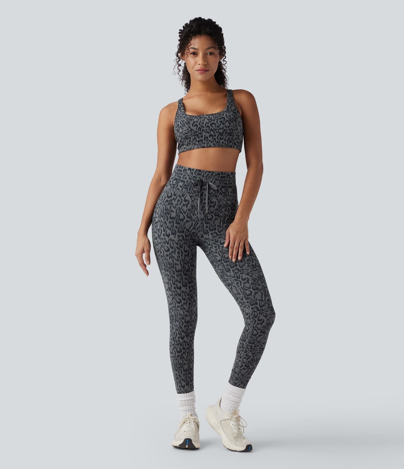 Legging de yoga taille haute imprimé léopard avec cordon de serrage Halara UltraSculpt™ et poches