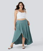 Breezeful™ Taille Haute à Volants 2 en1 Fluide Sèchement Rapide Quotidien Causal Grande Taille