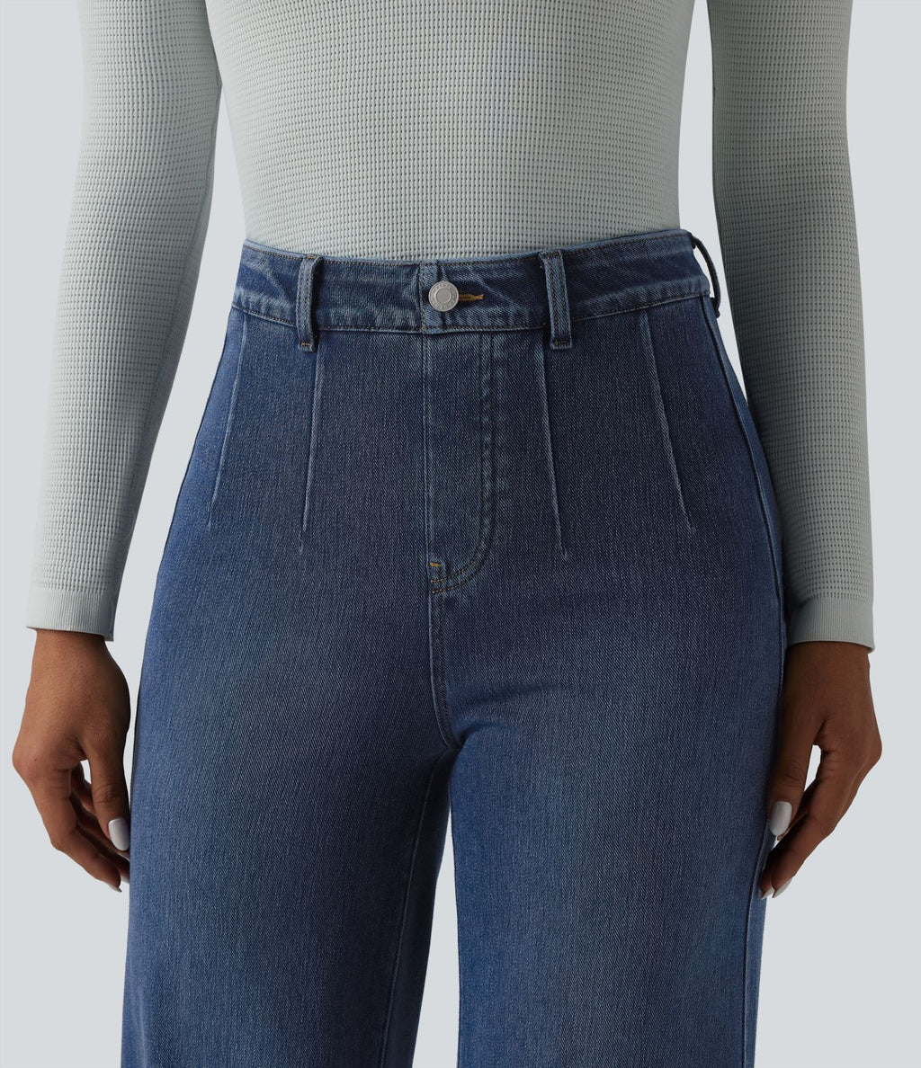 Jean large décontracté Halara Flex™ Curvy taille haute gainant avec poches