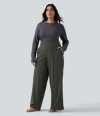 Pantalon de yoga grande taille jambes droites taille haute gainant Halara UltraSculpt™ avec poches