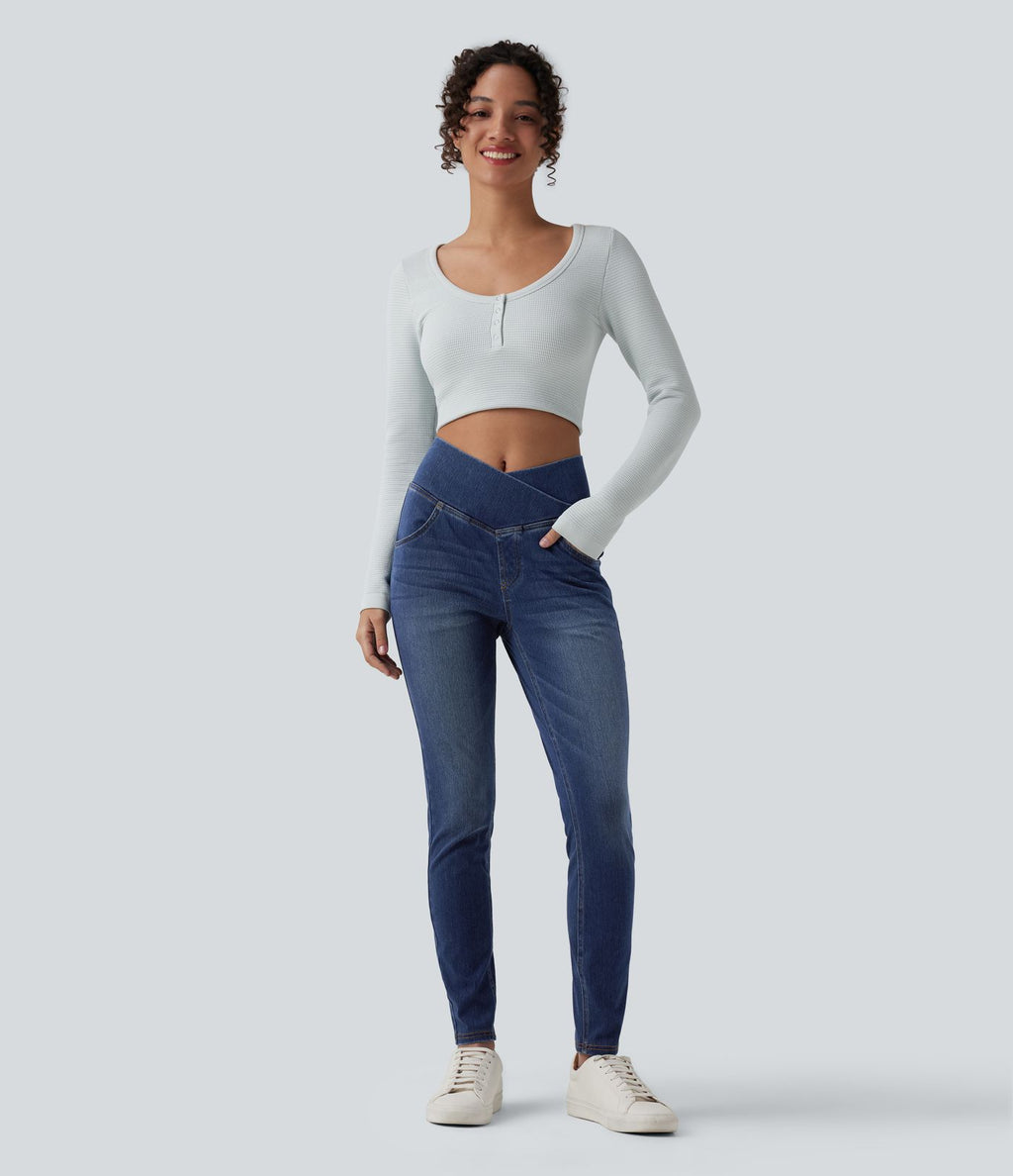 Jegging Halara Flex™ taille haute croisé décontracté avec poches