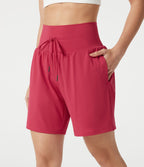 Short de yoga SoftlyZero™ Airy taille ultra-haute cordon 2-en-1 effet frais InstantCool 17,5 cm avec poches